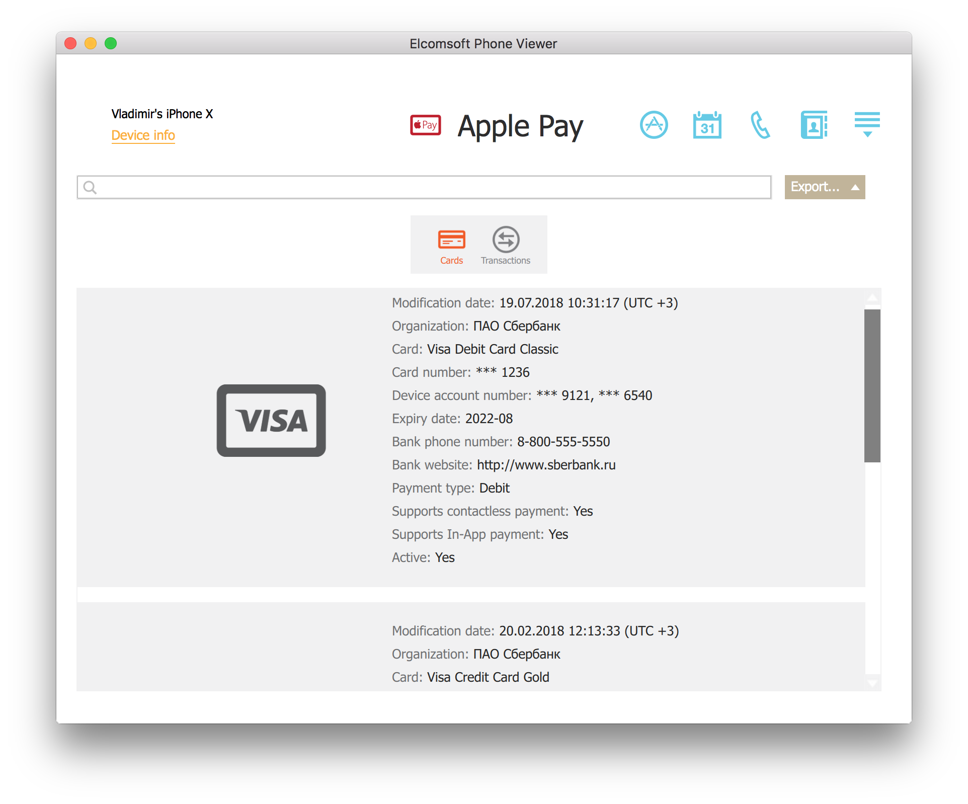 Analysing Apple Pay Transactions | ElcomSoft blog