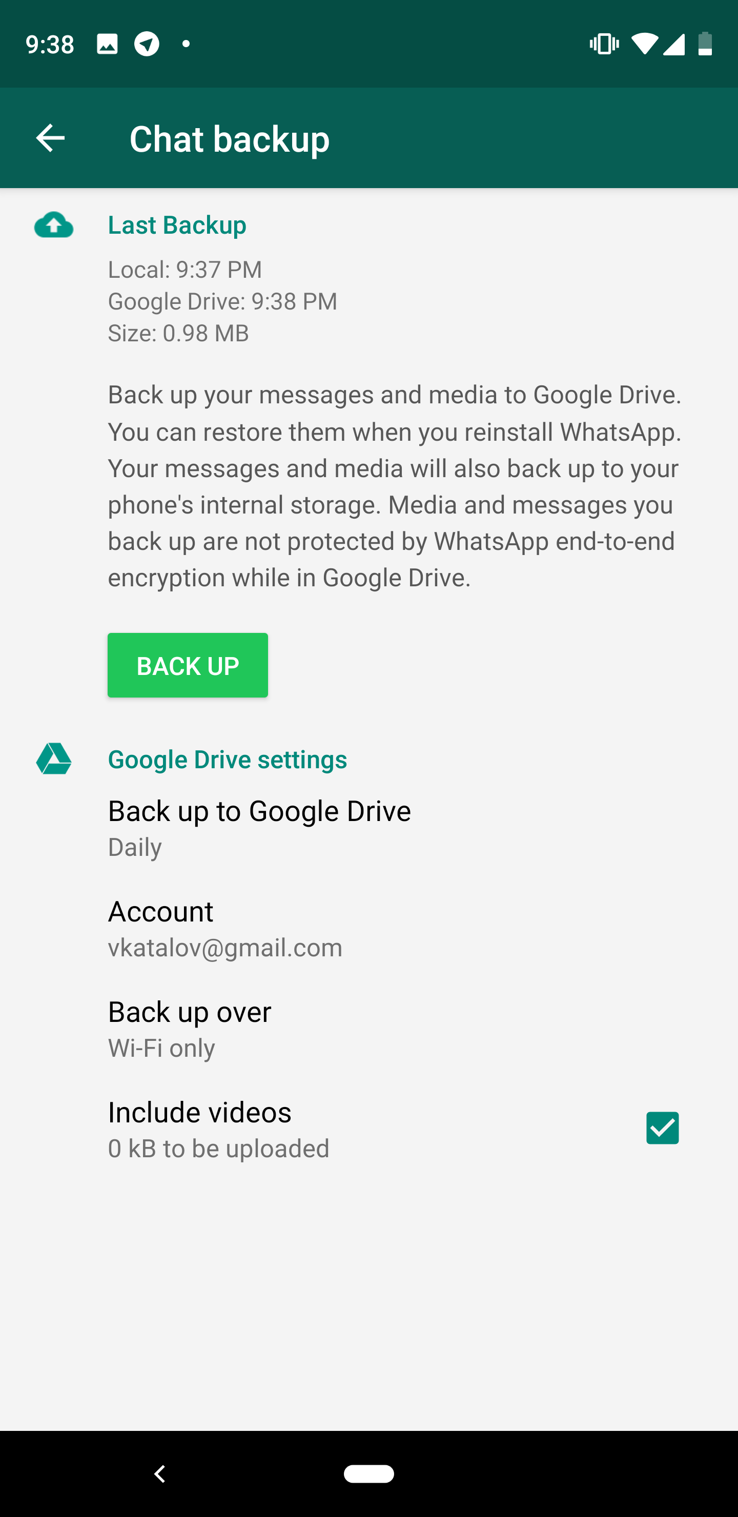 If I have both a Google Drive and a local backup of WhatsApp chats