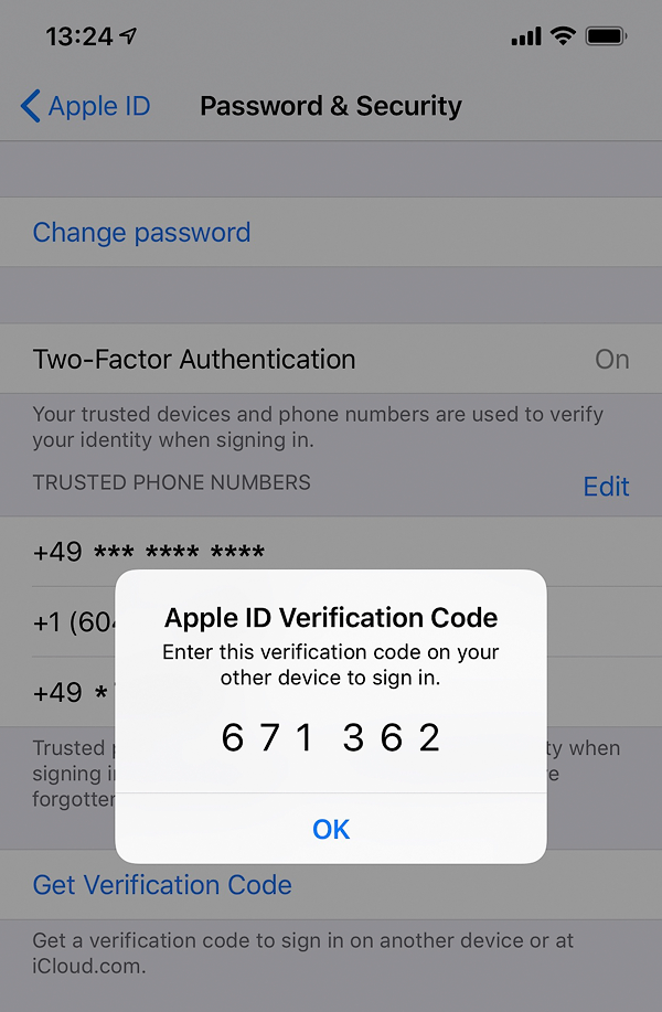 Что такое verification code для apple pay