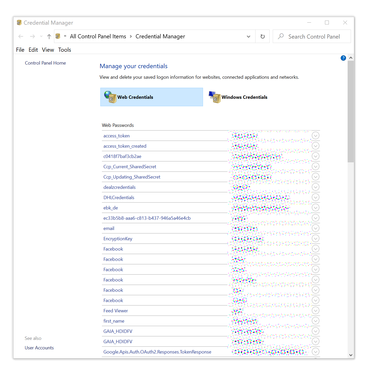 ms access password storage