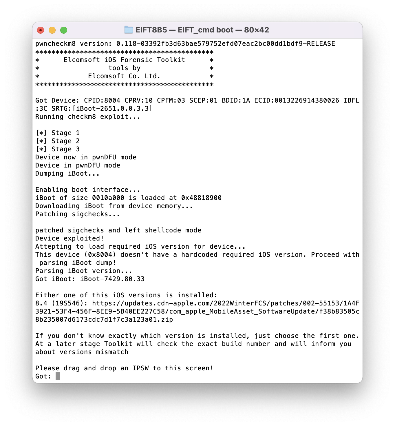 checkm8 Extraction of Apple Watch Series 3 blog