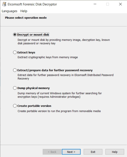 download the new version for iphoneElcomsoft Forensic Disk Decryptor 2.20.1011